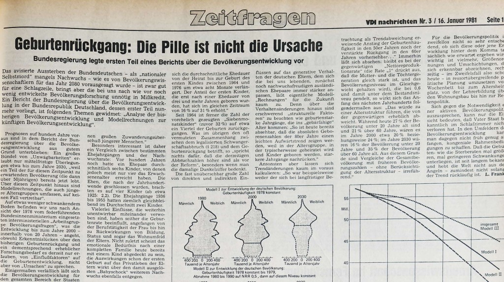 1981: Furcht vor dem „Pillenknick“